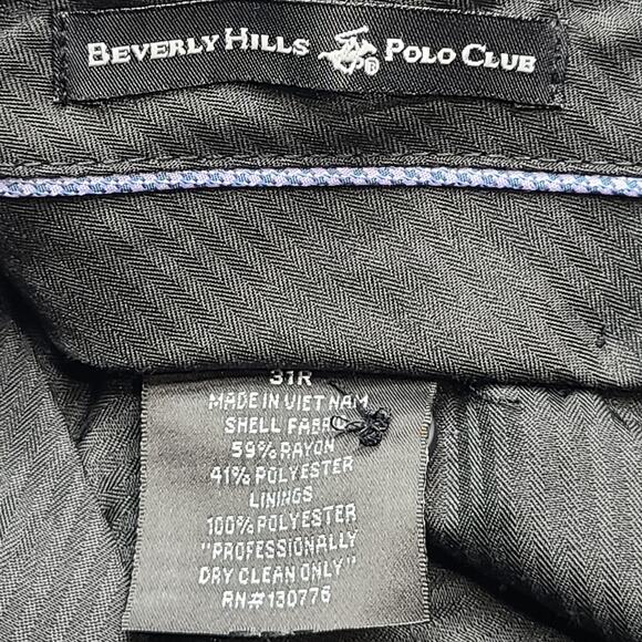 Beverly Hills Polo Club Dress Pants Mens 31x38 Regular Formal Polyester Trousers - Picture 6 of 10